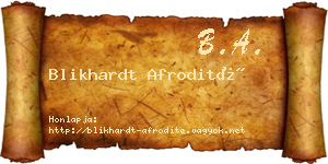 Blikhardt Afrodité névjegykártya